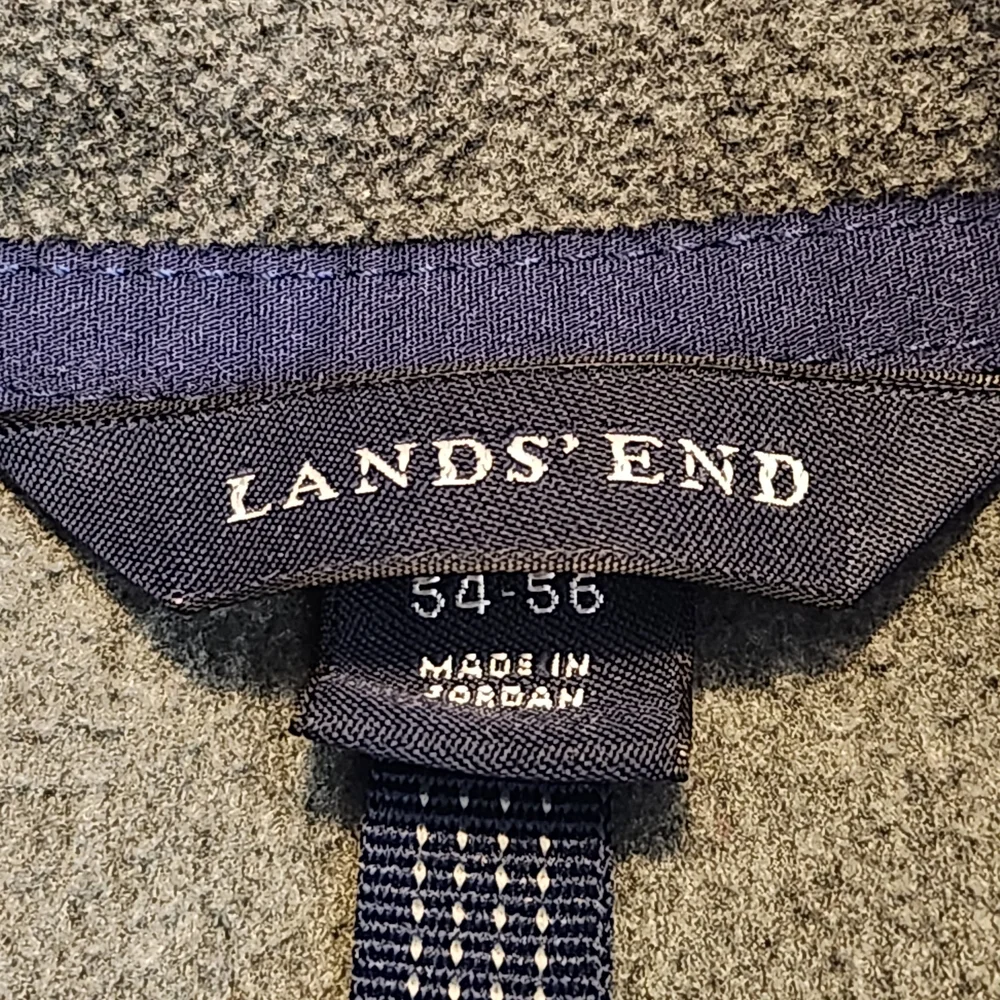 Lands' End Men's Zip Up Gray Sweater